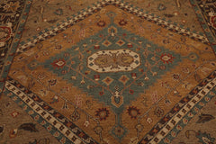 8'7''x11'5" Khaki Hand Knotted Wool Traditional Nourison Nourmak Soumak Reversible Rug