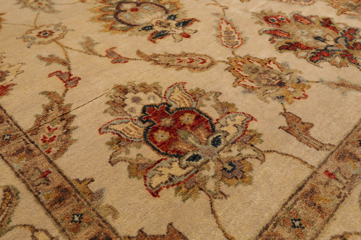 6x9 Beige, Tan, Rust Color Hand Knotted All-Over 100% Wool Traditional Oriental Rug
