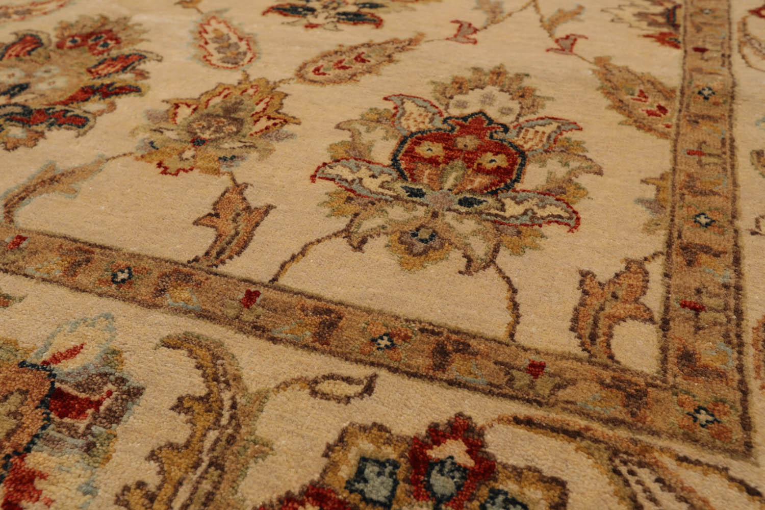6x9 Beige, Tan, Rust Color Hand Knotted All-Over 100% Wool Traditional Oriental Rug