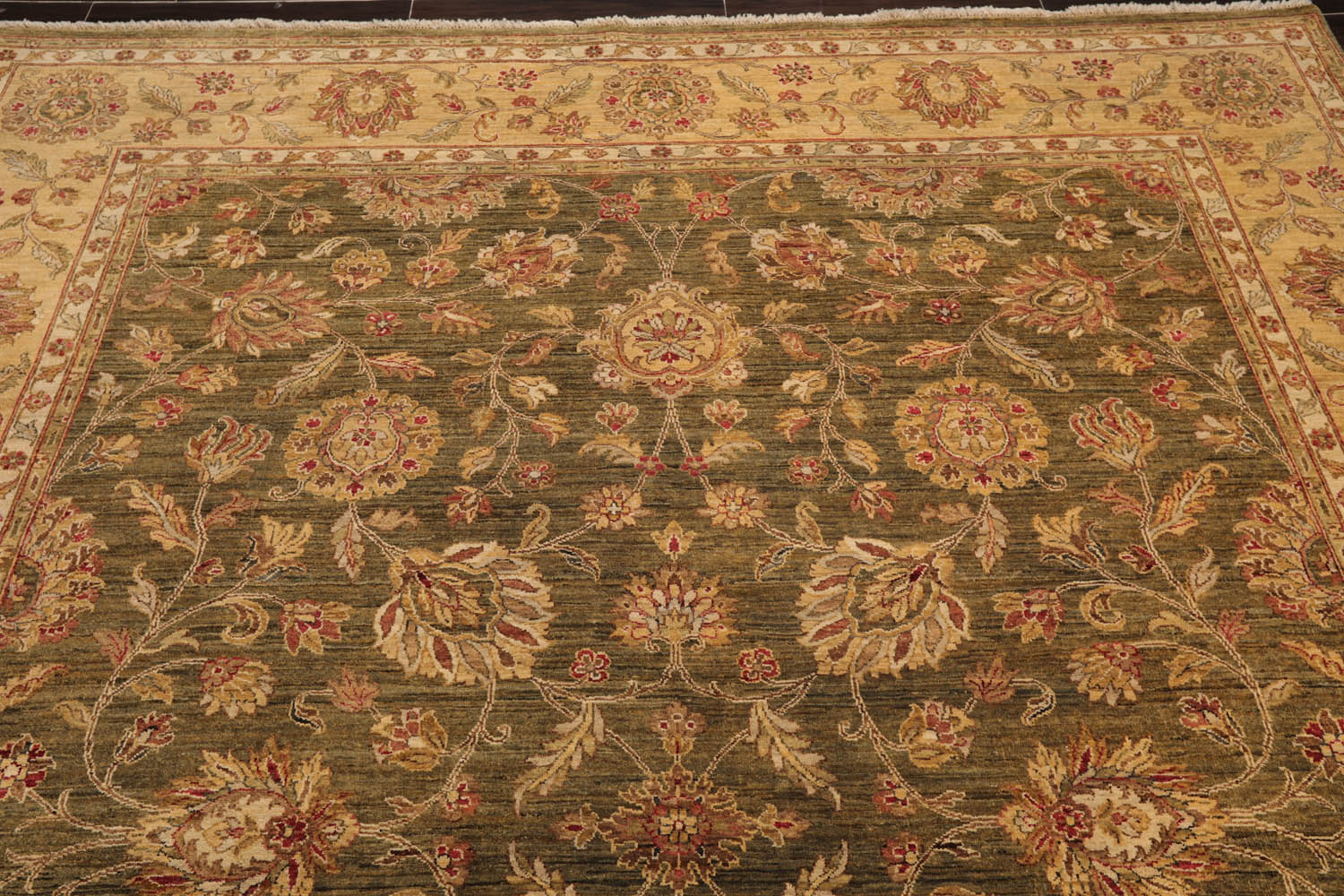 8x10 Pistacchio, Gold, Beige Color Hand Knotted All-Over 100% Wool Traditional-Persian/Oriental Oriental Rug