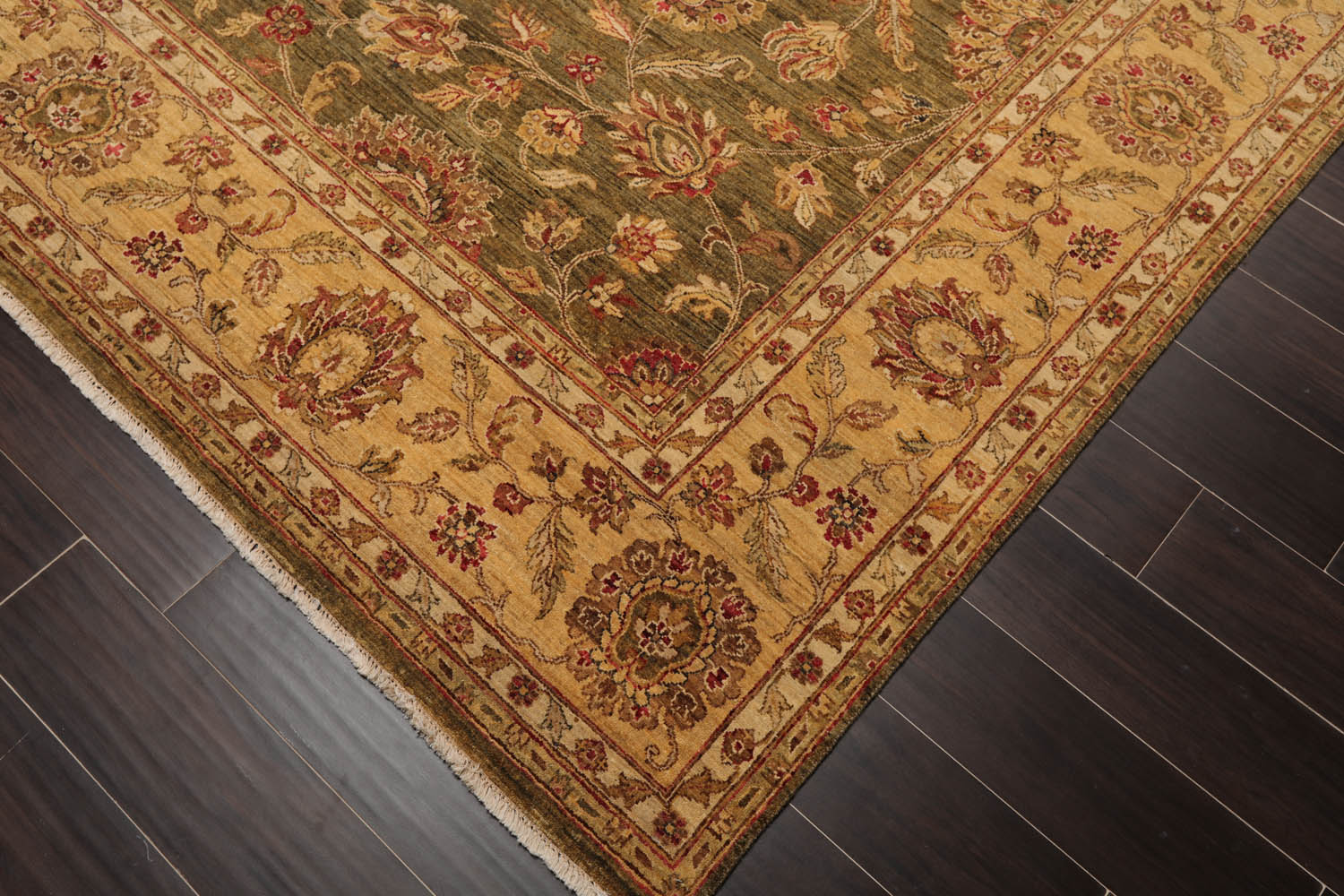 8x10 Pistacchio, Gold, Beige Color Hand Knotted All-Over 100% Wool Traditional-Persian/Oriental Oriental Rug