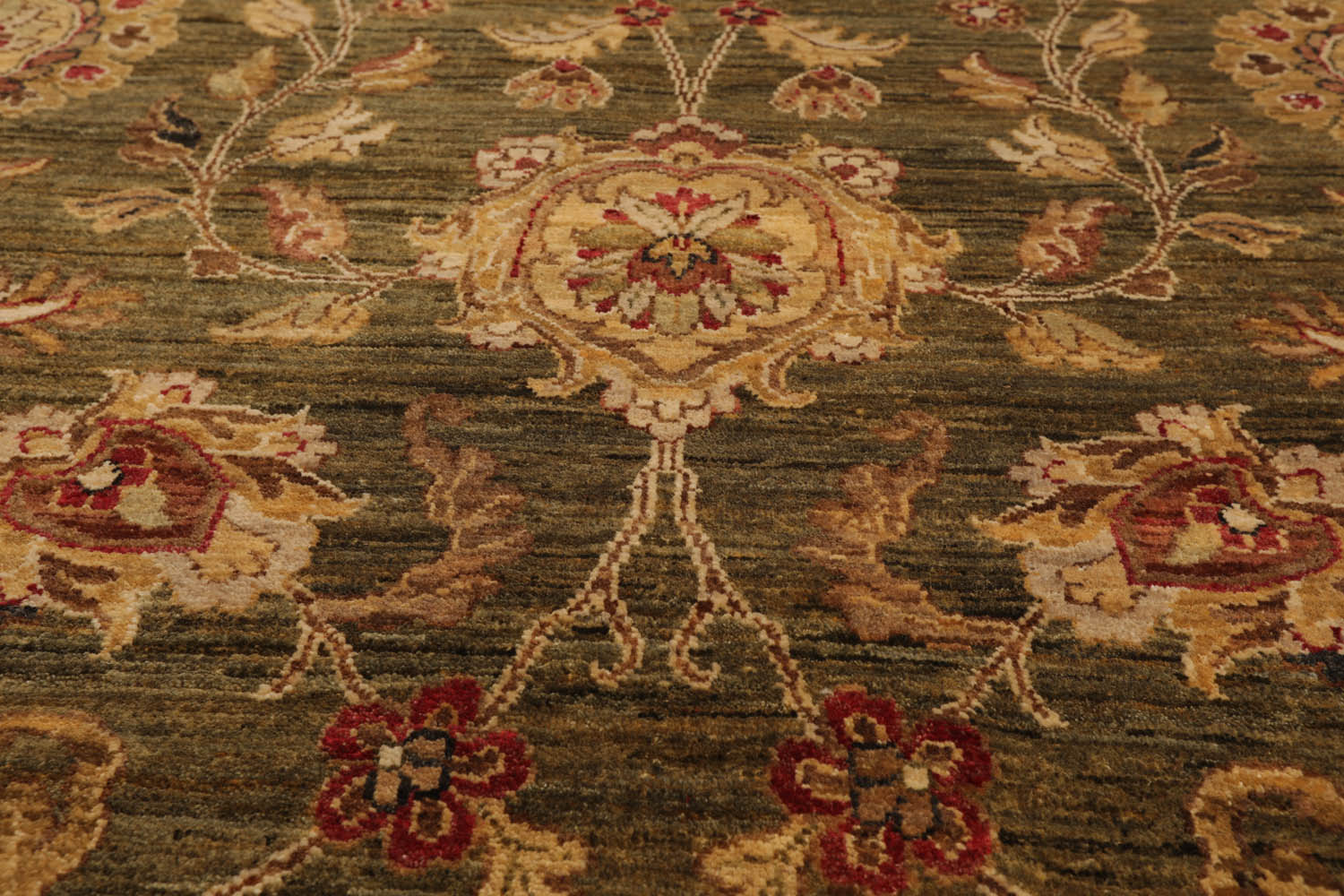 8x10 Pistacchio, Gold, Beige Color Hand Knotted All-Over 100% Wool Traditional-Persian/Oriental Oriental Rug