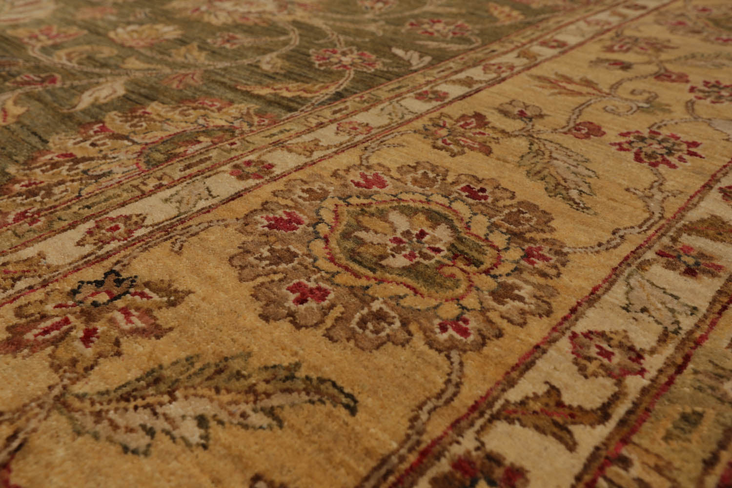 8x10 Pistacchio, Gold, Beige Color Hand Knotted All-Over 100% Wool Traditional-Persian/Oriental Oriental Rug
