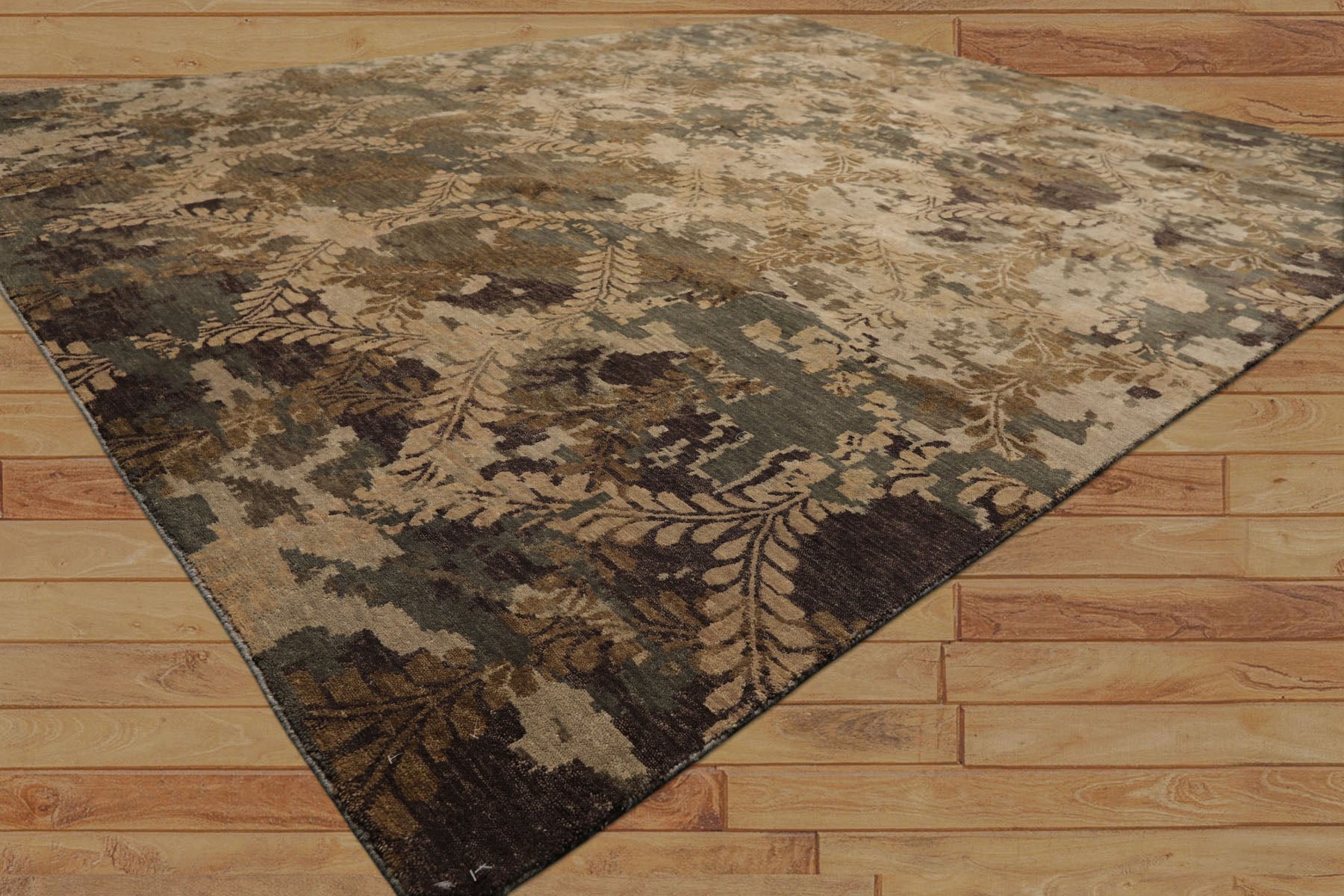 8x10 Beige, Gray, Tan Color Hand Knotted Tibetan Wool Transitional Oriental Rug