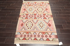 3x5 Beige, B, Rust Color Hand Woven All-Over 100% Wool Traditional-Persian/Oriental Oriental Rug