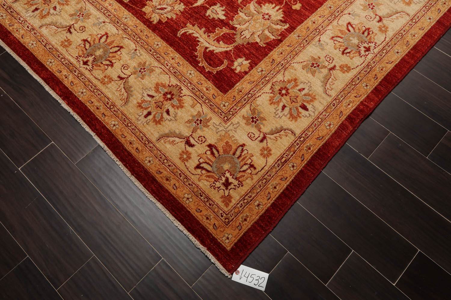 9x12 Orangy Red, Beige, Caramel Color Hand Knotted All-Over 100% Wool Traditional-Persian/Oriental Oriental Rug