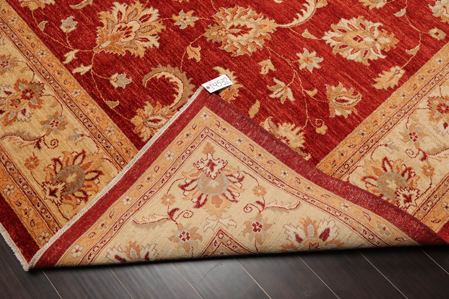 9x12 Orangy Red, Beige, Caramel Color Hand Knotted All-Over 100% Wool Traditional-Persian/Oriental Oriental Rug