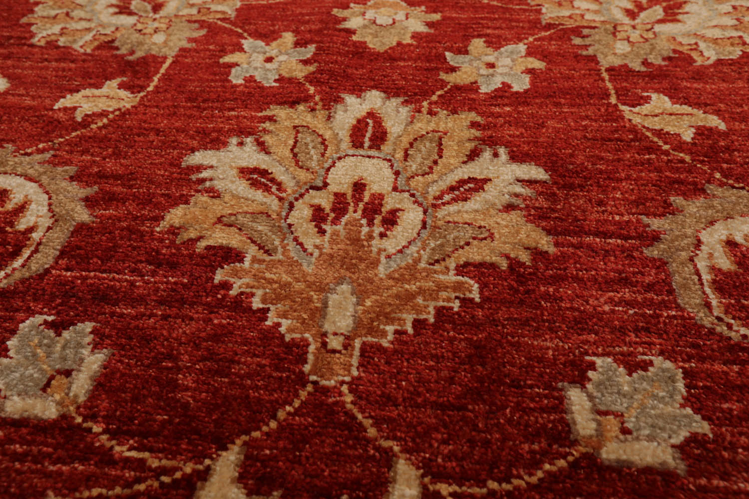 9x12 Orangy Red, Beige, Caramel Color Hand Knotted All-Over 100% Wool Traditional-Persian/Oriental Oriental Rug