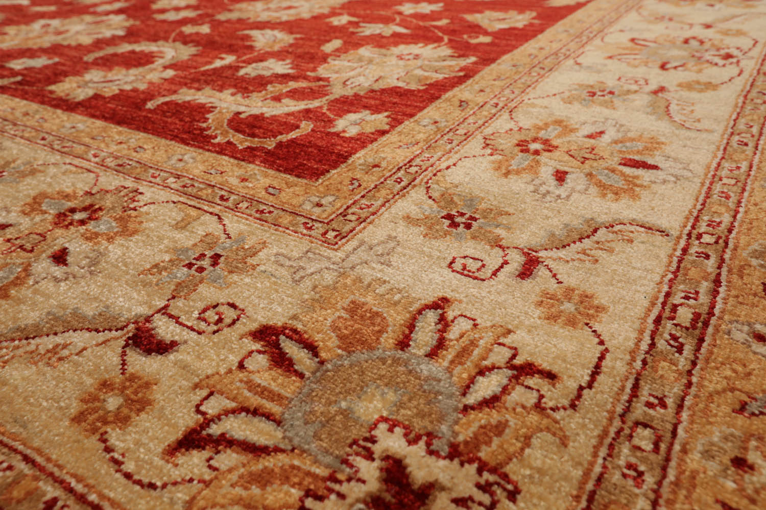 9x12 Orangy Red, Beige, Caramel Color Hand Knotted All-Over 100% Wool Traditional-Persian/Oriental Oriental Rug