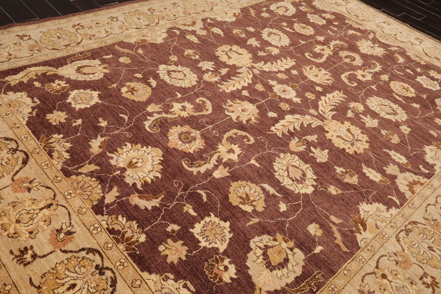 9x12 Brown, Beige, Tan Color Hand Knotted All-Over 100% Wool Traditional-Persian/Oriental Oriental Rug
