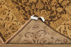 8x10 Brown, Beige, Gold Color Hand Knotted Oushak Wool Traditional Oriental Rug