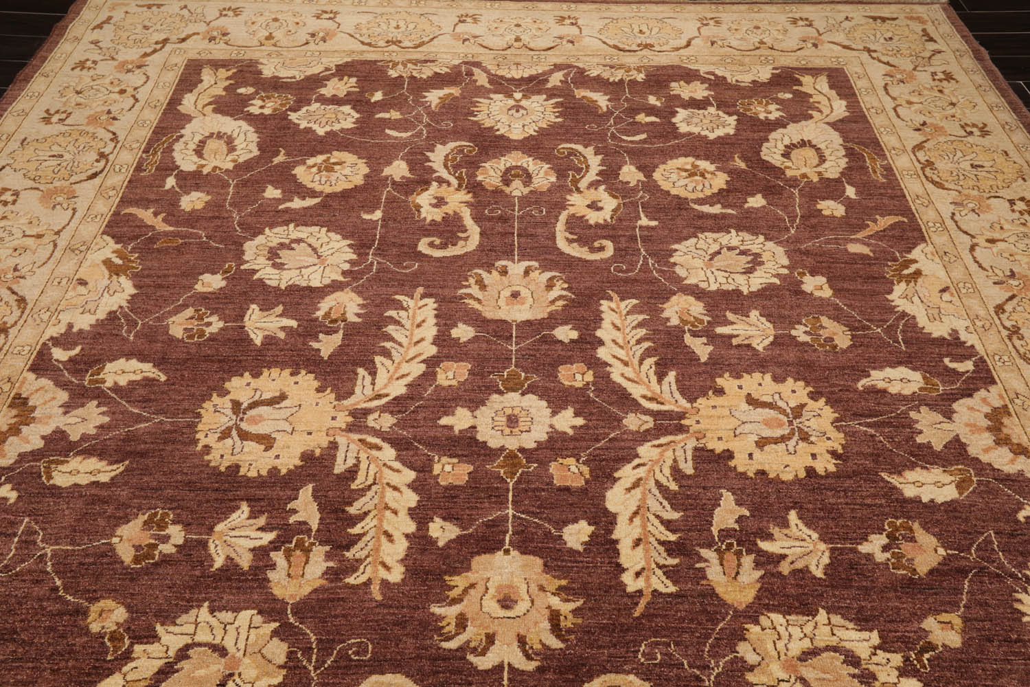 9x12 Brown, Beige, Tan Color Hand Knotted All-Over 100% Wool Traditional-Persian/Oriental Oriental Rug