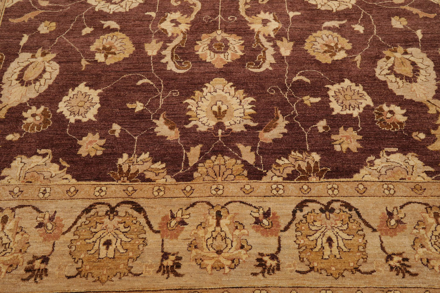 9x12 Brown, Beige, Tan Color Hand Knotted All-Over 100% Wool Traditional-Persian/Oriental Oriental Rug