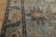 8x10 Aqua, Gray, Tan Color Hand Knotted Oushak Wool Traditional Oriental Rug