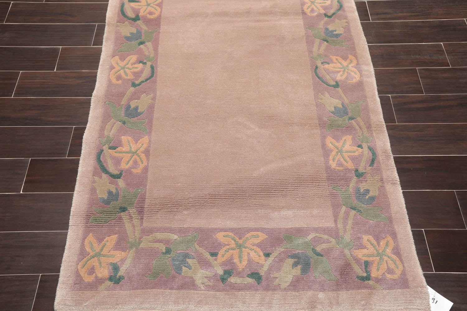 4x6 Taupe, Lavender, Green Color Hand Knotted Floral 100% Wool Traditional-Persian/Oriental Oriental Rug