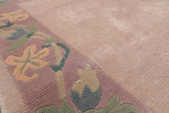 4x6 Taupe, Lavender, Green Color Hand Knotted Floral 100% Wool Traditional-Persian/Oriental Oriental Rug