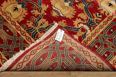 8x10 Red, Gold, Navy Color Hand Knotted Agra Wool Traditional Oriental Rug