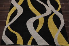 5x7 Black, Gold, Grey Color Machine Made All-Over 100% Wool Modern Oriental Rug