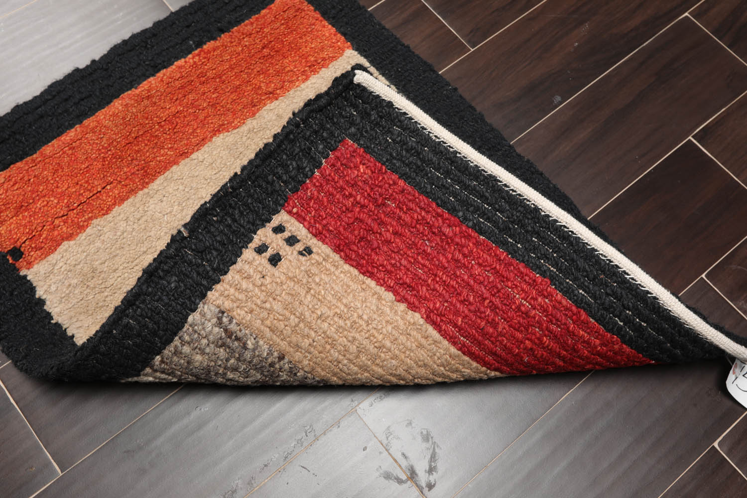 2x3 Beige, Black, Gray Color Hand Knotted All-Over 100% Wool Transitional Oriental Rug