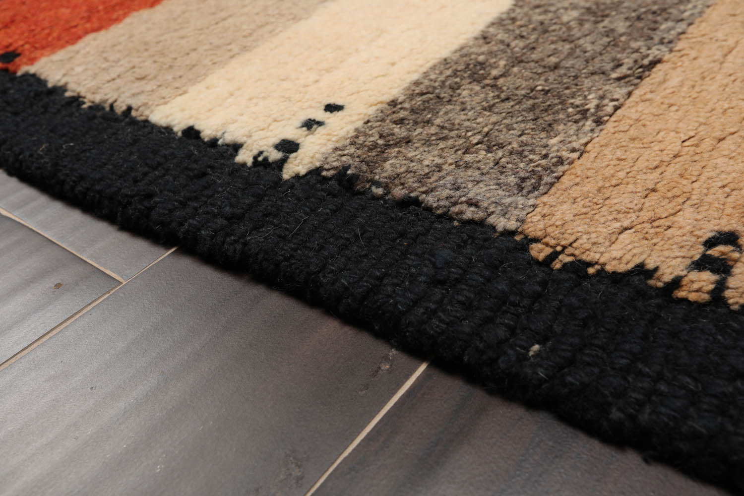 2x3 Beige, Black, Gray Color Hand Knotted All-Over 100% Wool Transitional Oriental Rug