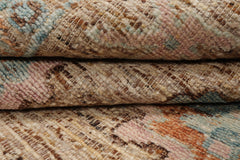LoomBloom 8' x 10' Beige Hand Knotted Wool Transitional Arts & Crafts Oriental Rug