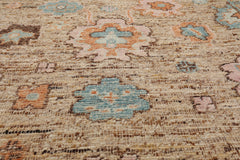 LoomBloom 8' x 10' Beige Hand Knotted Wool Transitional Arts & Crafts Oriental Rug