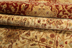 8x10 Beige, Burnt Orange, Mint Color Hand Knotted Agra New Zealand Wool Transitional Oriental Rug