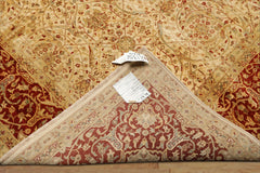 8x10 Beige, Burnt Orange, Mint Color Hand Knotted Agra New Zealand Wool Transitional Oriental Rug