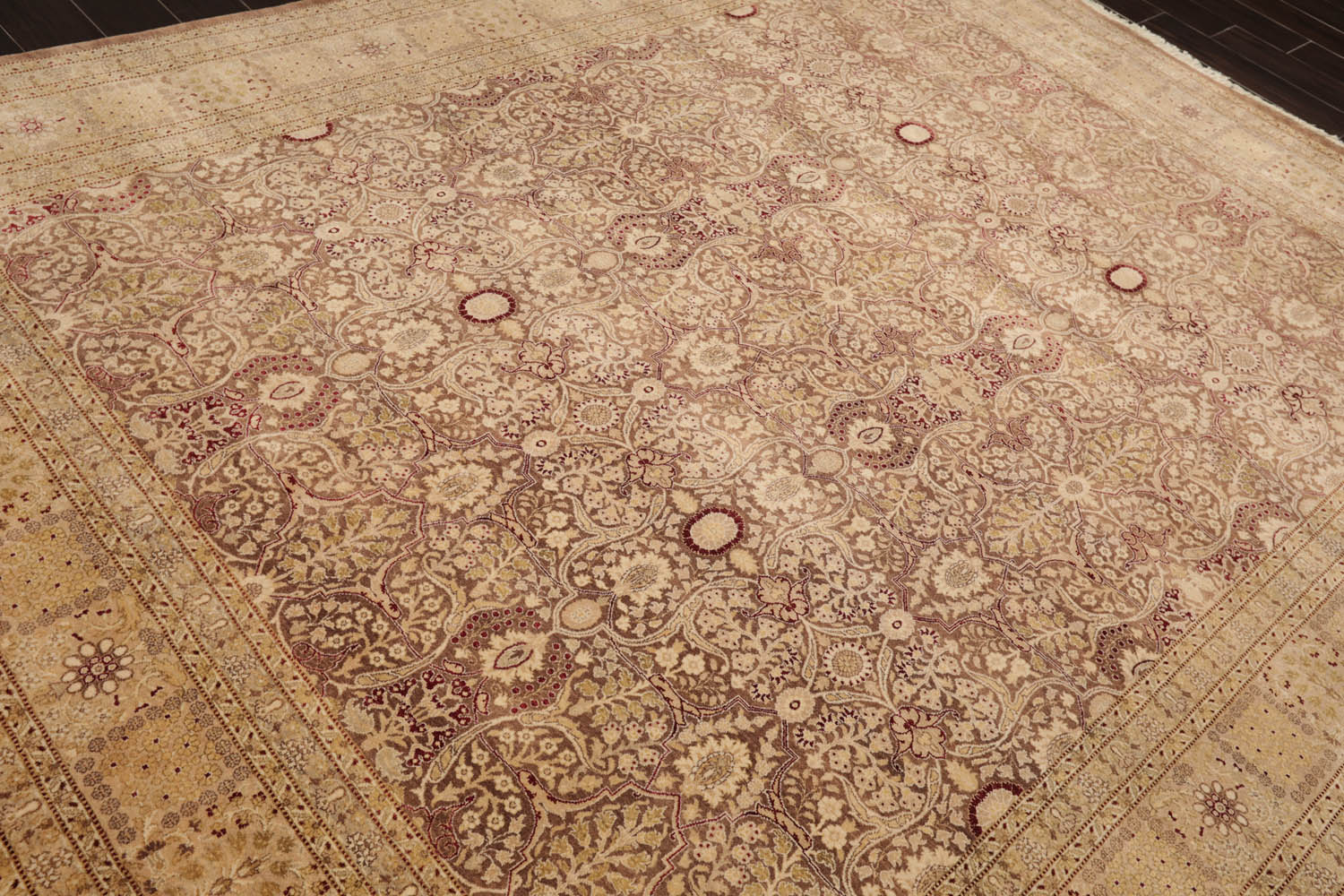 8x10 Brown, Tan, Gold Color Hand Knotted All-Over 100% Wool Traditional-Persian/Oriental Oriental Rug