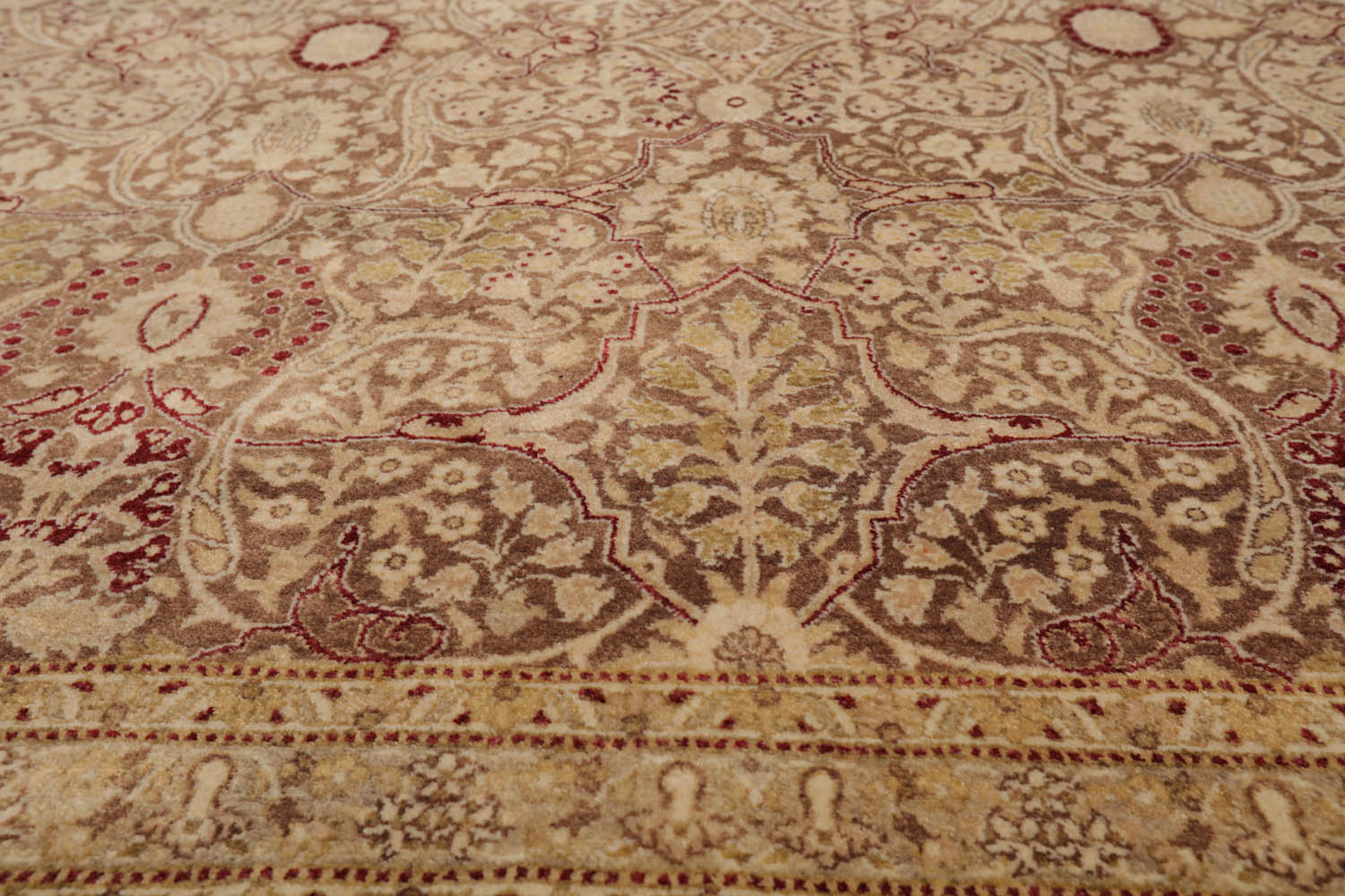 8x10 Brown, Tan, Gold Color Hand Knotted All-Over 100% Wool Traditional-Persian/Oriental Oriental Rug