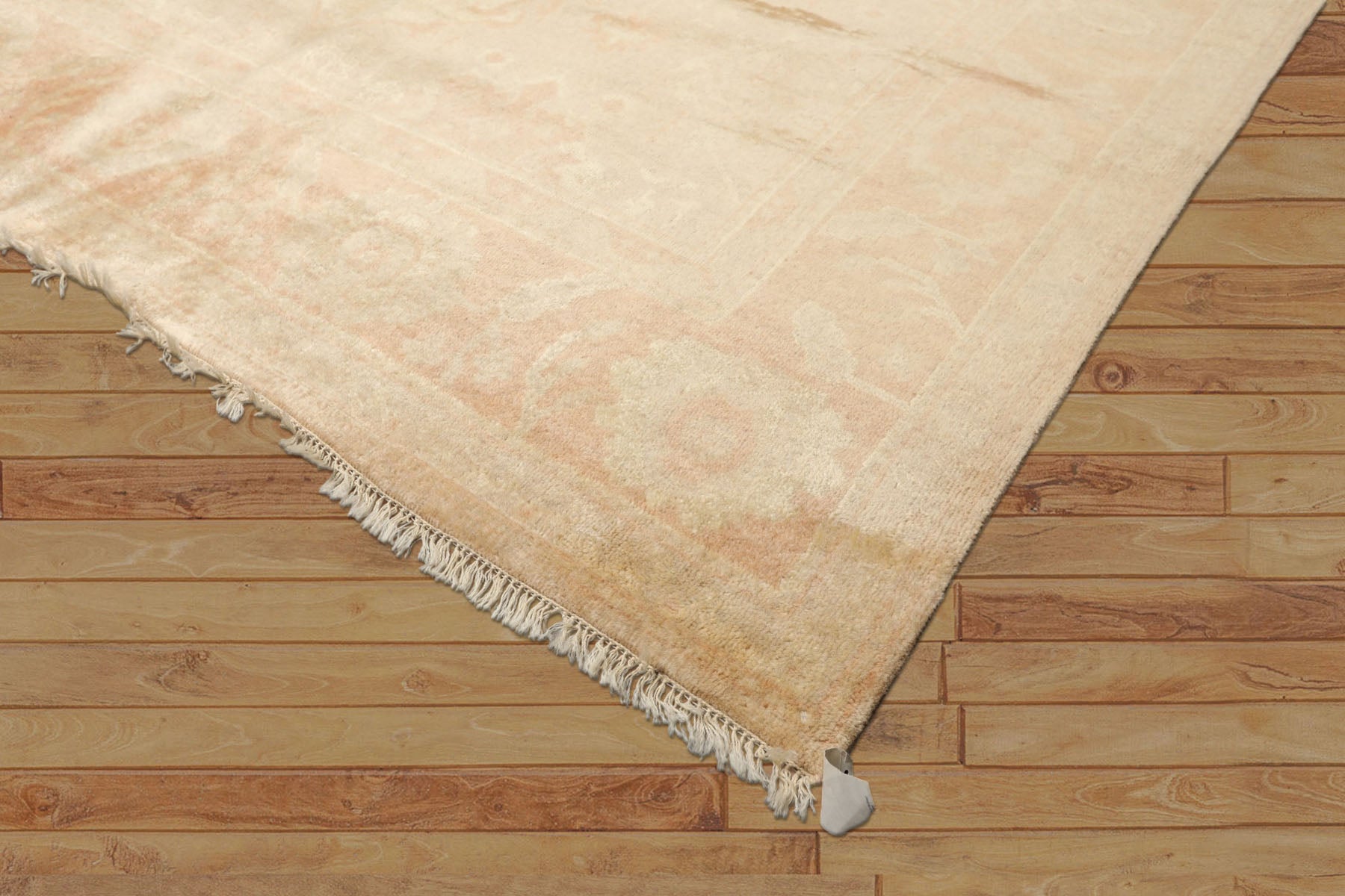 8x10 Beige, Blush, Light Gold Color Hand Knotted Oushak Wool Traditional Oriental Rug