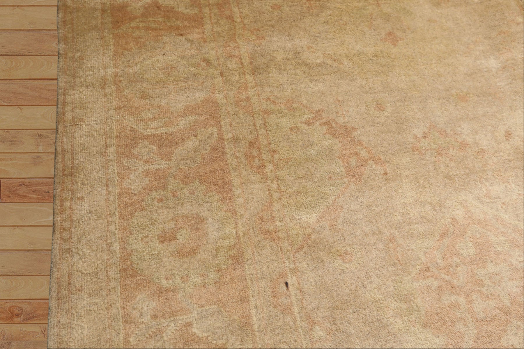 8x10 Beige, Blush, Light Gold Color Hand Knotted Oushak Wool Traditional Oriental Rug