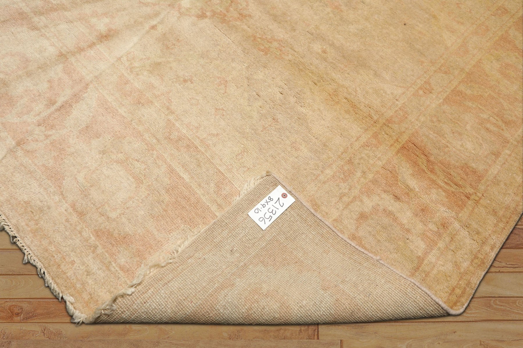 8x10 Beige, Blush, Light Gold Color Hand Knotted Oushak Wool Traditional Oriental Rug