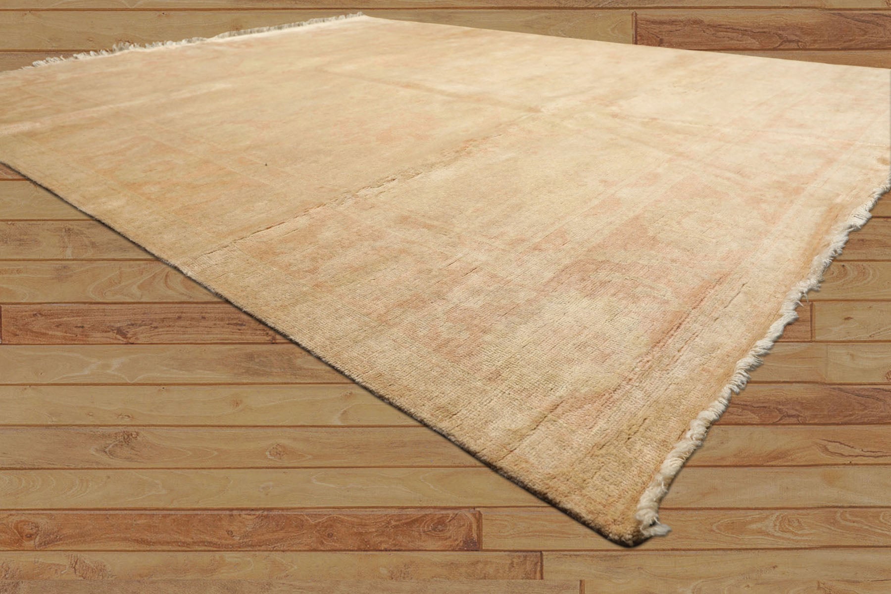 8x10 Beige, Blush, Light Gold Color Hand Knotted Oushak Wool Traditional Oriental Rug