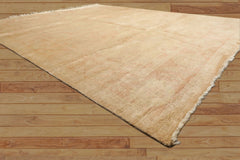 8x10 Beige, Blush, Light Gold Color Hand Knotted Oushak Wool Traditional Oriental Rug