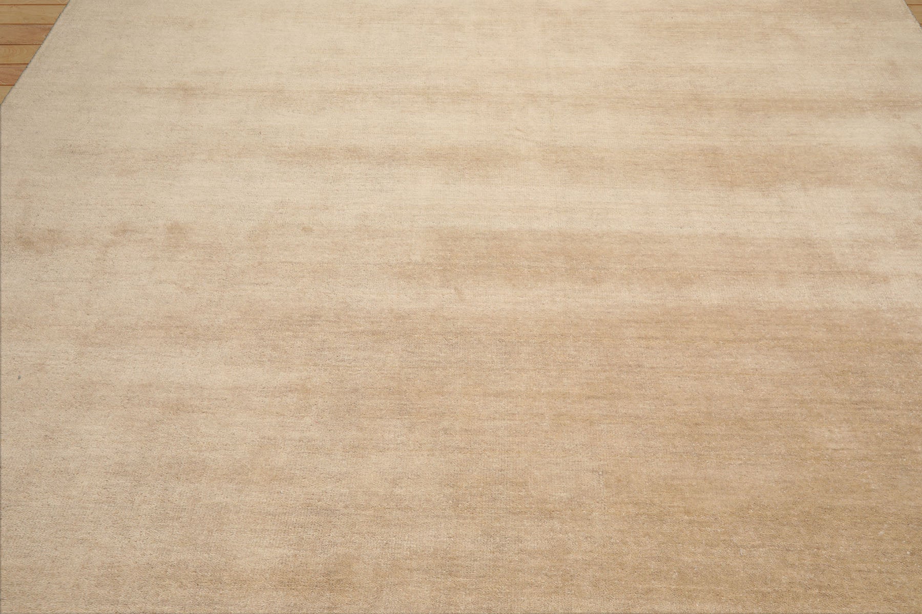 LoomBloom Multi Size Beige Wool Hand Loomed Solid Contemporary Oriental Rug