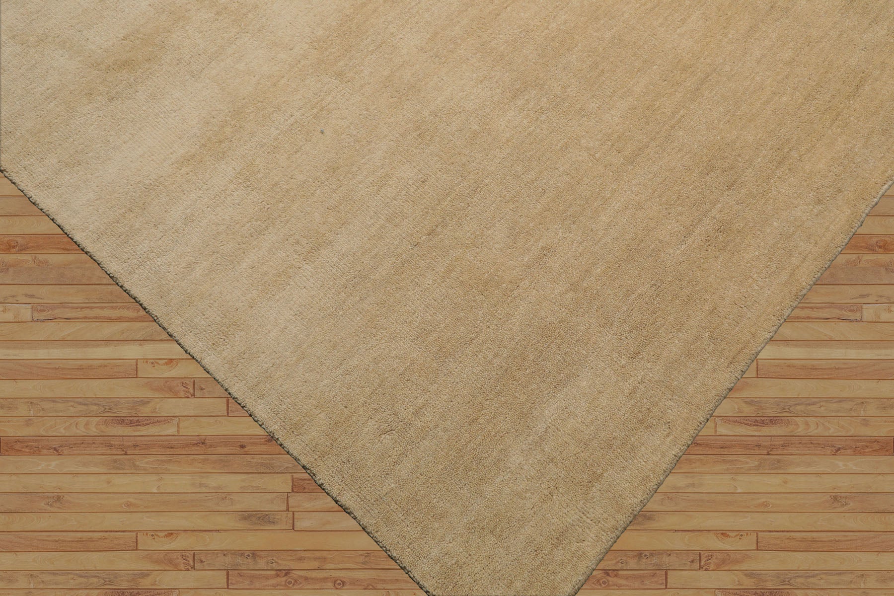 LoomBloom Multi Size Beige Wool Hand Loomed Solid Contemporary Oriental Rug