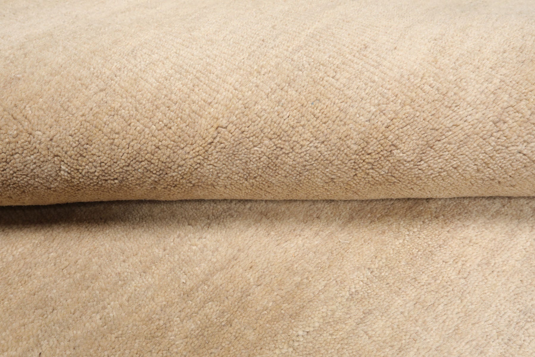LoomBloom Multi Size Beige Wool Hand Loomed Solid Contemporary Oriental Rug