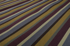 4x6 Blue, Mustard, Purple Color Machine Made Striped 100% Wool Contemporary Oriental Rug