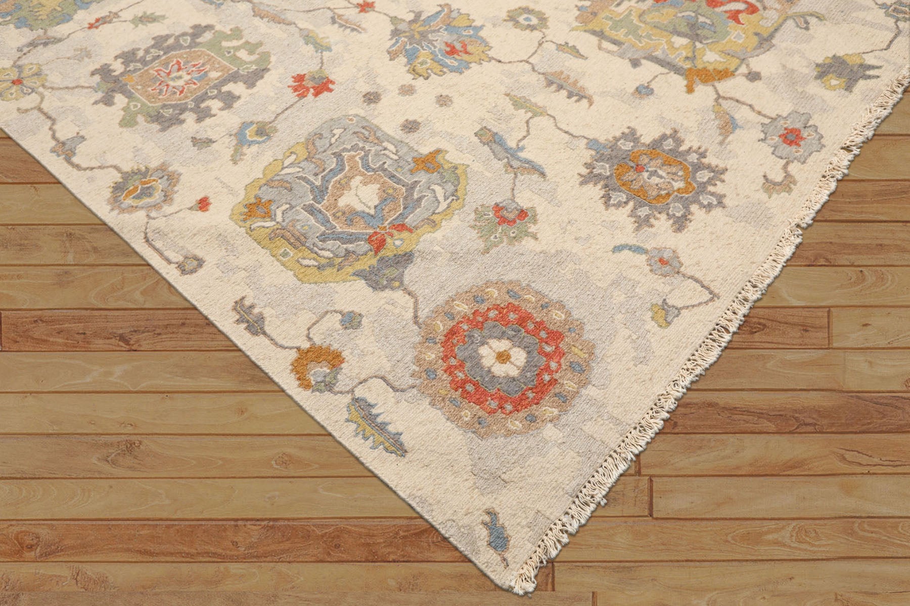 8x10 Beige, Gray, Gold Color Hand Knotted Soumak Wool Traditional Oriental Rug