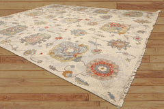 8x10 Beige, Gray, Gold Color Hand Knotted Soumak Wool Traditional Oriental Rug
