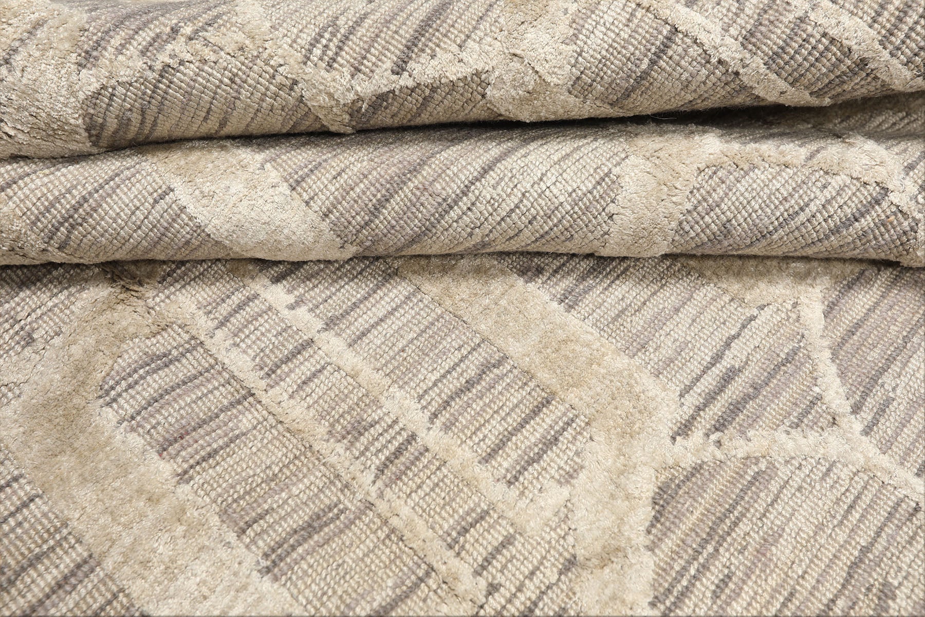 6x9 Gray, Silver, Color Hand Woven Flatweave Wool & Bamboo Silk Modern & Contemporary Oriental Rug