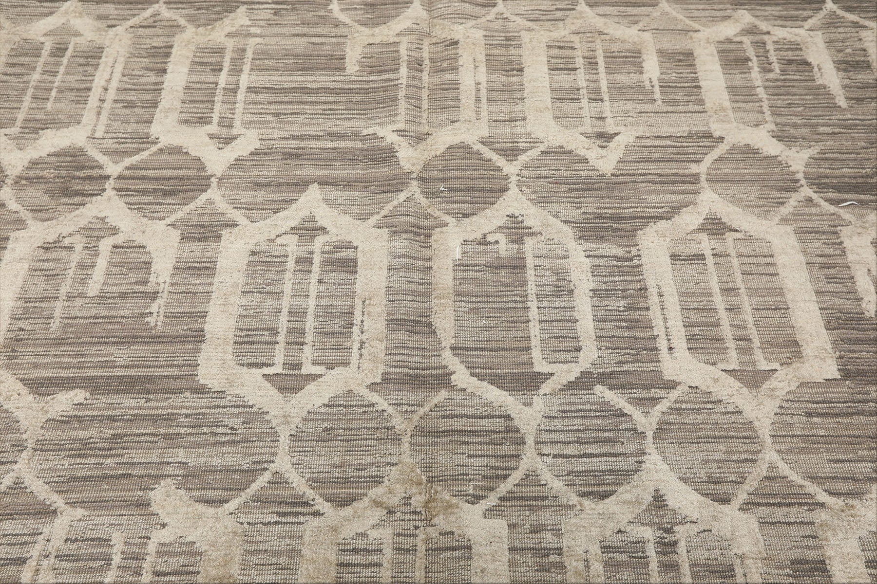6x9 Gray, Silver, Color Hand Woven Flatweave Wool & Bamboo Silk Modern & Contemporary Oriental Rug