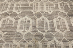 6x9 Gray, Silver, Color Hand Woven Flatweave Wool & Bamboo Silk Modern & Contemporary Oriental Rug