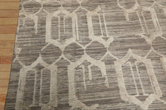 6x9 Gray, Silver, Color Hand Woven Flatweave Wool & Bamboo Silk Modern & Contemporary Oriental Rug