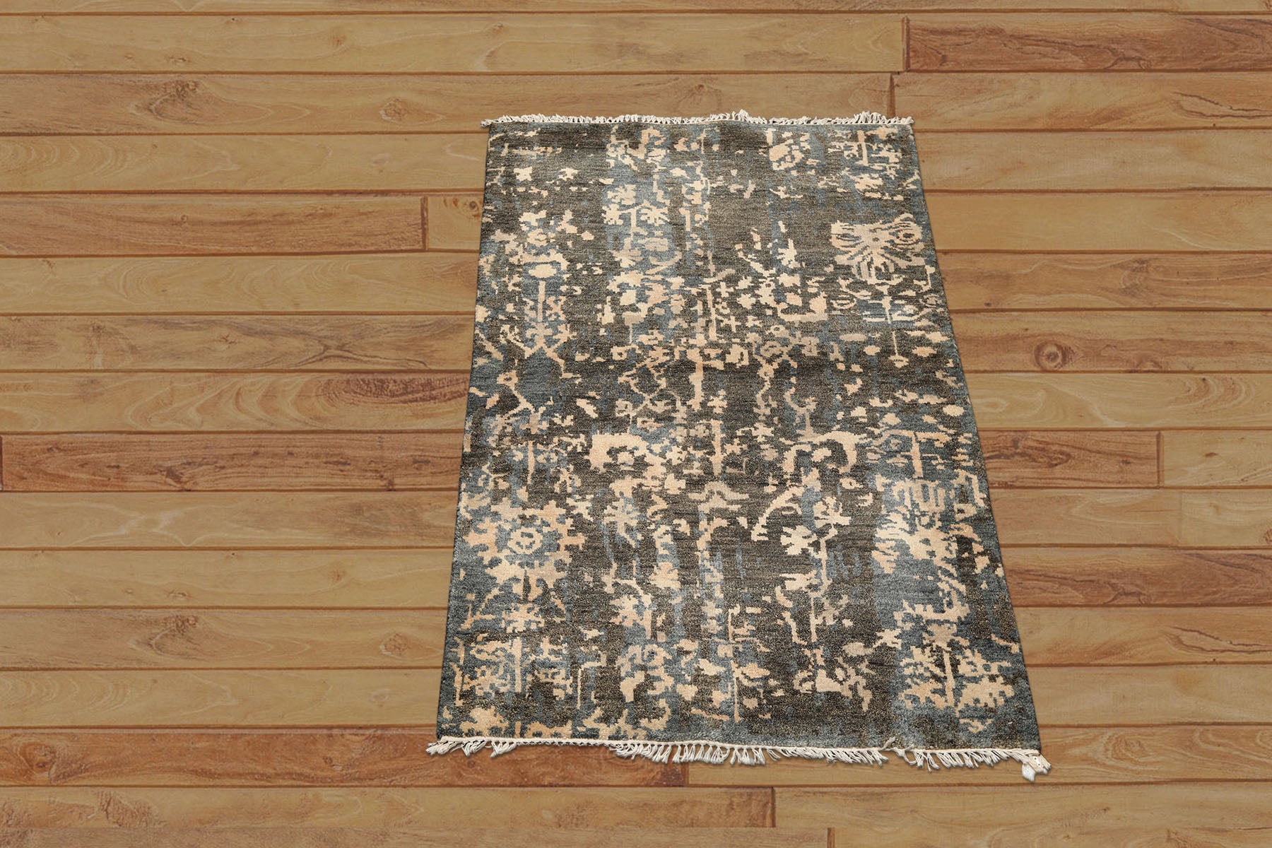 4x6 Olive, Green, Teal Color Hand Knotted Tibetan Wool Modern & Contemporary Oriental Rug
