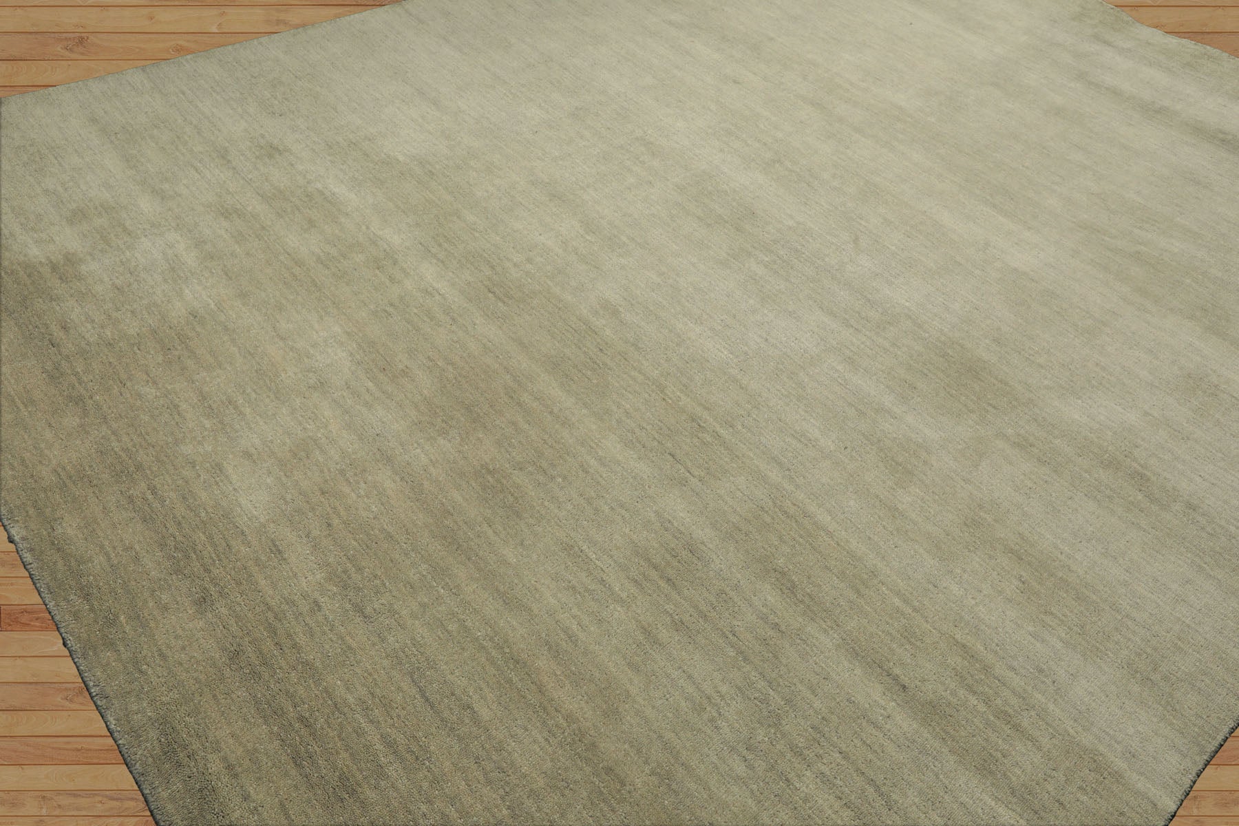 LoomBloom Multi Size Moss Wool Contemporary Solid Hand Loomed Oriental Rug