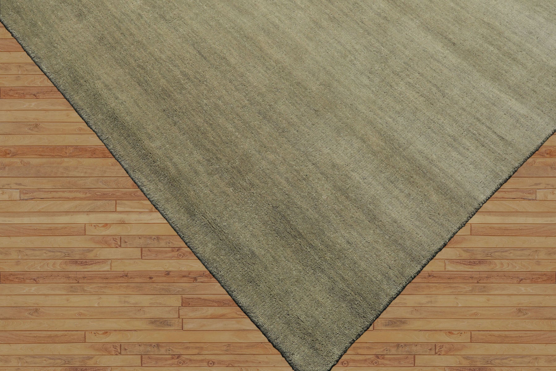 LoomBloom Multi Size Moss Wool Contemporary Solid Hand Loomed Oriental Rug