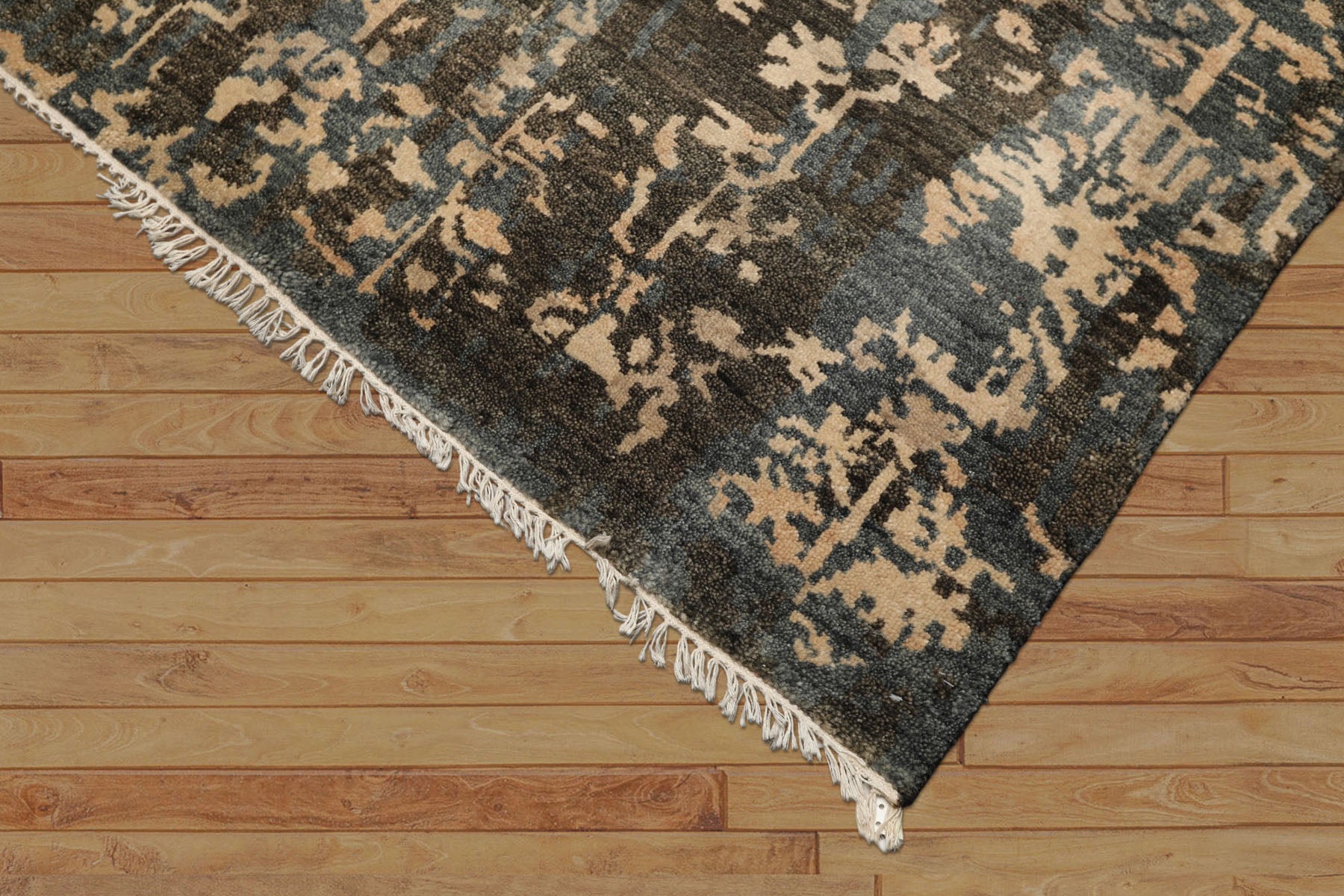 4x6 Olive, Green, Teal Color Hand Knotted Tibetan Wool Modern & Contemporary Oriental Rug