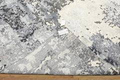 6x9 Ivory, Gray, Graphite Color Hand Knotted Sherpa Wool & Bamboo Silk Modern & Contemporary Oriental Rug